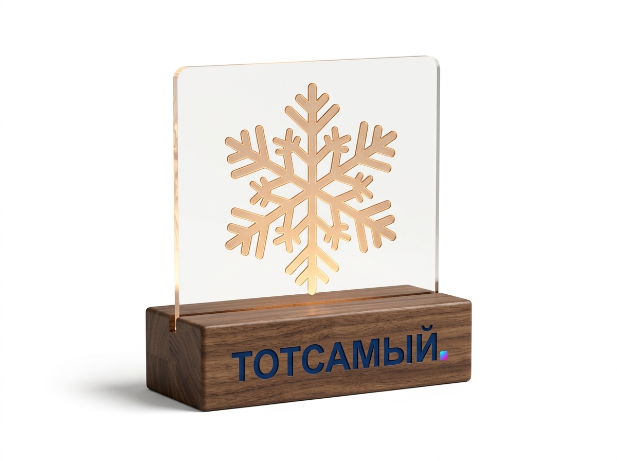 Ночник «Снежинка» на заказ с логотипом — производство ТОТСАМЫЙ.мерч