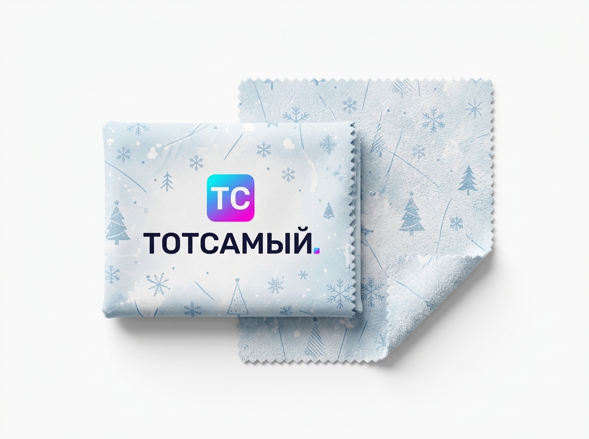 Салфетка для экрана «Снежинка» под логотип с логотипом — производство ТОТСАМЫЙ.мерч